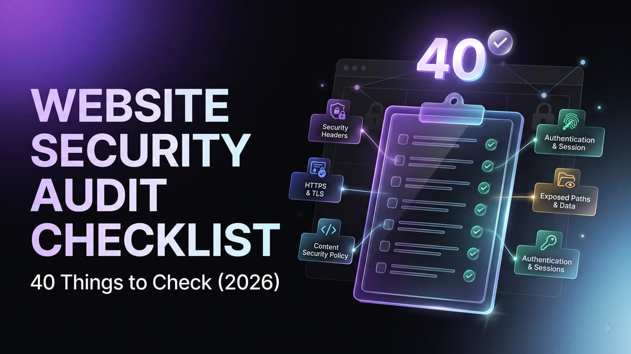 Website Security Audit Checklist 2026 — 40 Things to Check